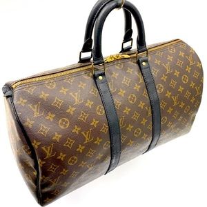 LOUIS VUITTON Monogram Keepall 45 Duffel Travel Bag With LV Lock and key!!!